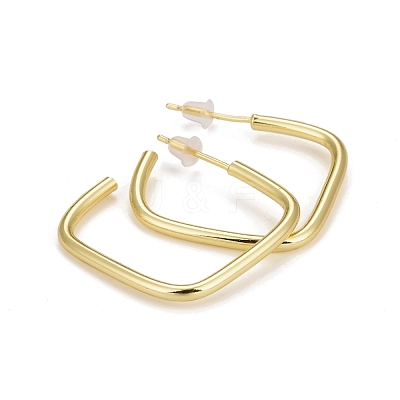 Rack Plating Brass Square Shape Stud Earrings EJEW-C014-03G-1