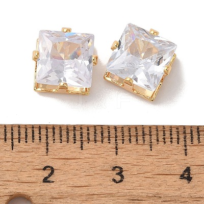 Brass Clear Cubic Zirconia Cabochons LS-STAS-M294-30B-1