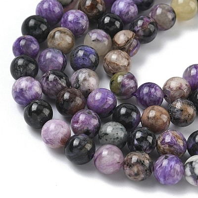 Natural Charoite Beads Strands G-C270-O03-02-1