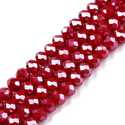 Electroplate Glass Beads Strands EGLA-A044-P6mm-A15-1