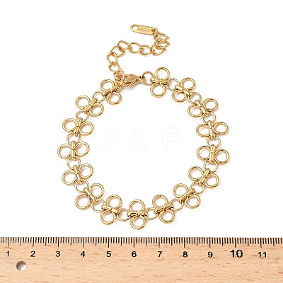 304 Stainless Steel Ring Link Chain Bracelets for Women BJEW-Z134-02G-1