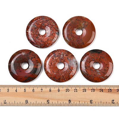 Natural Brecciated Jasper Pendants G-C220-F02-40mm-1
