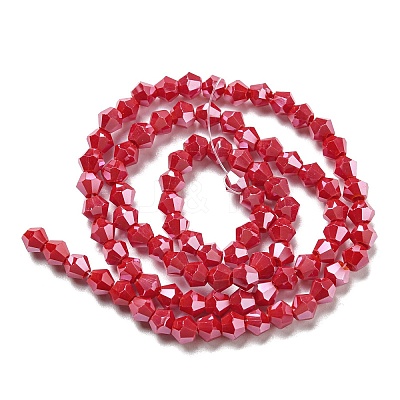 Opaque Solid Color Electroplate Glass Beads Strands EGLA-A039-P4mm-A02-1