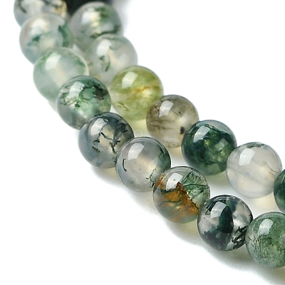 Natural Moss Agate Bead Strands G-K146-07-3mm-1