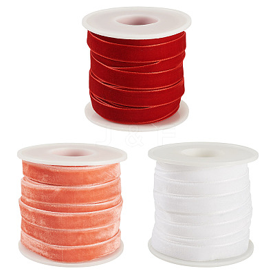 30 Yards 3 Colors Single Face Velvet Ribbon SRIB-TA0001-33A-1