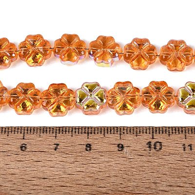 Baking Paint Electroplate Transparent Glass Beads Strands EGLA-Q136-04A-03-1