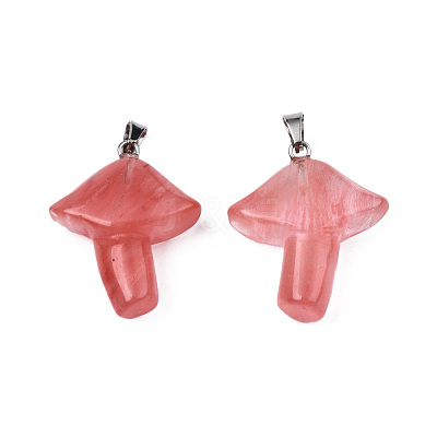 Cherry Quartz Glass Pendants G-R480-02N-1