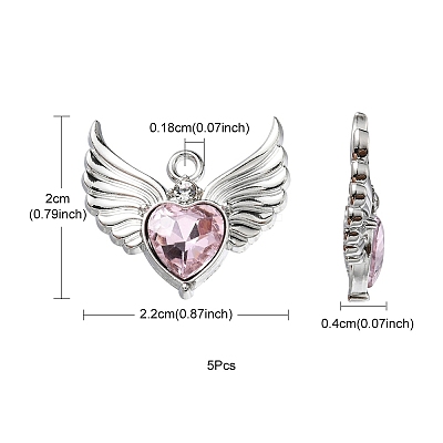 Rack Plating Alloy Glass Pendants FIND-YW0001-85B-1