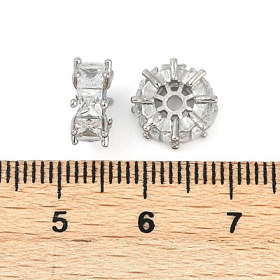 Brass Micro Pave Cubic Zirconia Beads KK-H202-10P-1