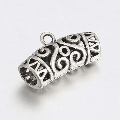 DIY Scarf Pendant Tibetan Style Alloy Tube Bails PALLOY-J504-06AS-1