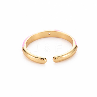 Brass Enamel Cuff Rings RJEW-T016-24E-NF-1