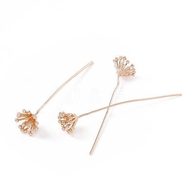 Brass Flower Head Pins KK-G413-03KCG-1
