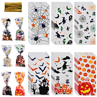 100Pcs Rectangle OPP Cellophane Candy Bags ABAG-WH20013-18-1
