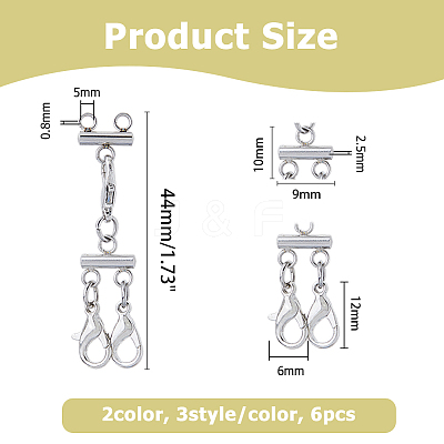 Multi-Strand 304 Stainless Steel Lobster Claw Clasps FIND-HS00001-1