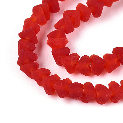 Frosted Transparent Glass Beads Strands GLAA-N016-4mm-08-1