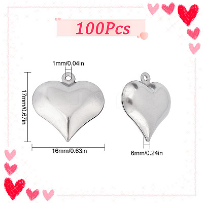 100Pcs 316 Surgical Stainless Steel Pendants STAS-SC0004-47-1