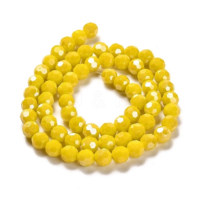 Electroplate Opaque Glass Beads Strands EGLA-A035-P8mm-A04-1