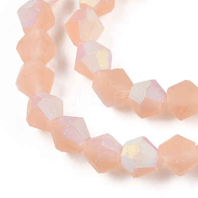 Imitate Austrian Crystal Bicone Frosted Glass Beads Strands GLAA-F029-TM2mm-A12-1