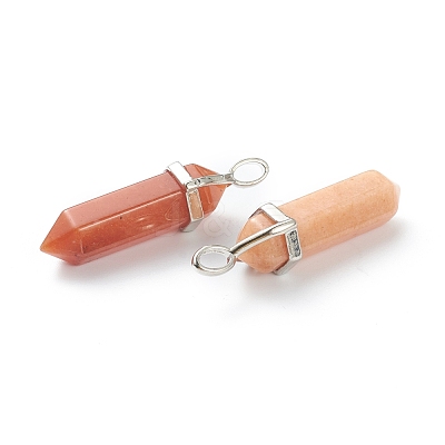 Natural Red Aventurine Pointed Pendants G-M378-01P-A04-1