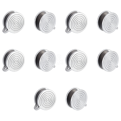 10Pcs 304 Stainless Steel Vortex Cuff Earrings EJEW-UN0002-76P-1