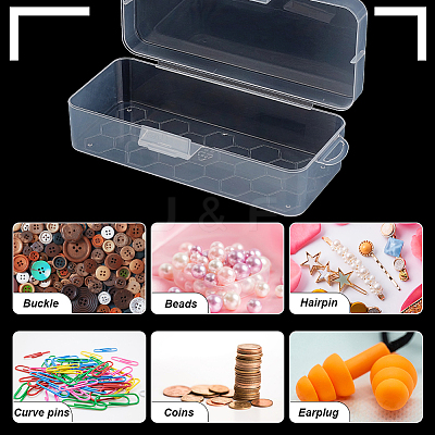 10Pcs Transparent Plastic Storage Boxes CON-BC0007-78B-1