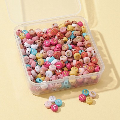 50G 2 Colors Opaque Mixed Color Acrylic Beads SACR-FS0001-10-1
