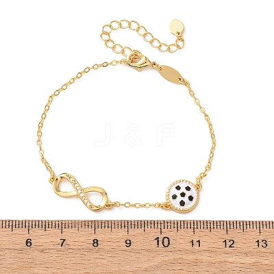 Sports Brass Micro Pave Cubic Zirconia Infinity Link Bracelets LS-BJEW-D386-01E-G-1
