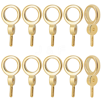 10Pcs 925 Sterling Silver Screw Eye Peg Bails STER-BBC0002-10-1