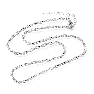 3MM 304 Stainless Steel Twisted Oval Link Chain Necklaces for Man and Women SA-CBAB767-18A-P-1