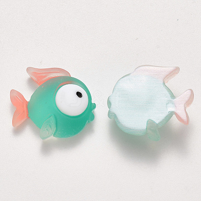 Translucent Frosted Resin Cabochons X-CRES-N022-15-1