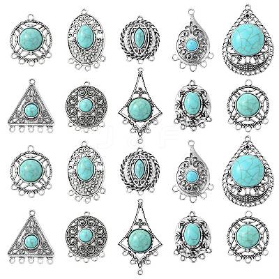 20Pcs 10 Styles Tibetan Style Alloy Chandelier Component Links FIND-CJ0002-36-1