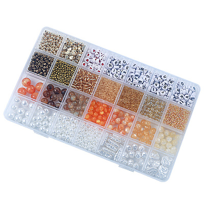DIY 28 Style Resin & Acrylic & ABS Beads Jewelry Making Finding Kit DIY-NB0012-03I-1