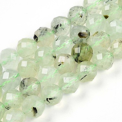 Natural Prehnite Beads Strands G-S345-8mm-28-1