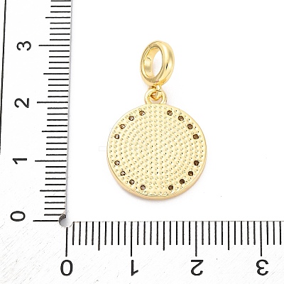 Brass Clear Cubic Zirconia European Dangle Pendants KK-D325-28G-01-1