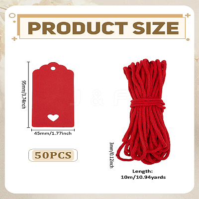 50Pcs Jewelry Display Kraft Paper Price Tags CDIS-LP0001-27-1