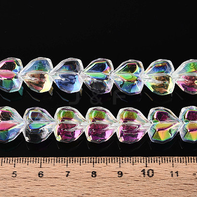 Electroplate Transparent Glass Beads Strands EGLA-B012-AB11-1