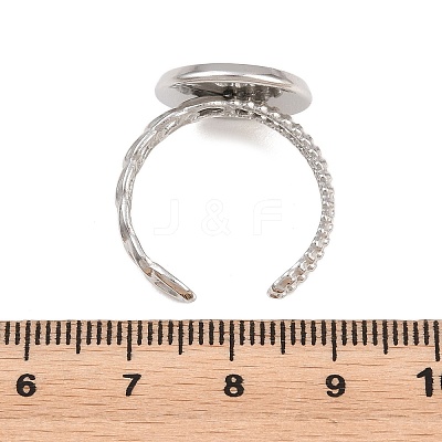 304 Stainless Steel Open Cuff Ring Components STAS-F366-09D-P-1