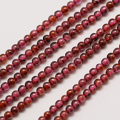 Grade AA Natural Gemstone Garnet Round Beads Strands G-A130-2mm-31-1