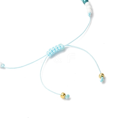 Natural Freshwater Shell & Glass Seed Beads Braided Bead Bracelets for Women BJEW-JB12362-04-1