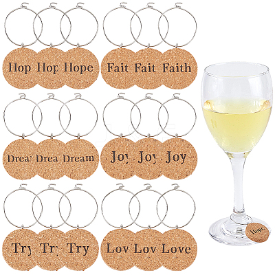 18Pcs Cork Wine Glass Charms AJEW-CN0004-95-1