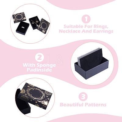 10Pcs Sun Moon Star Printed Cardboard Gift Boxes CBOX-TA0001-21C-1