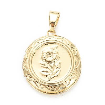 Brass Locket Pendants X-KK-P199-07G-1
