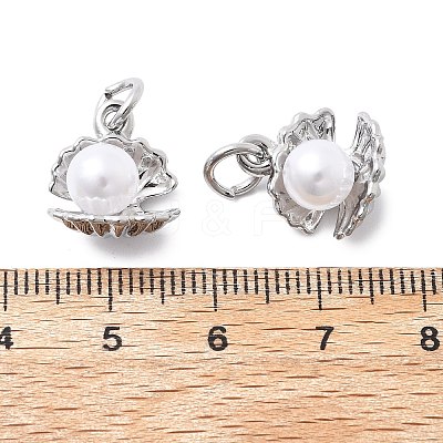 ABS Imitation Pearl Charms KK-D367-03G-1