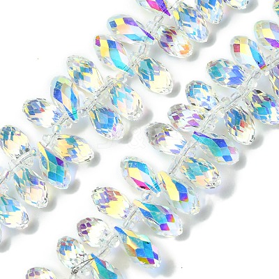 Transparent Electroplate Glass Beads Strands GLAA-K064-07A-AB01-1