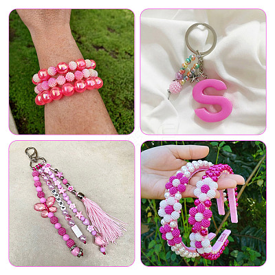100Pcs 4 Styles Gradient ABS Plastic Imitation Pearl Beads & Transparent Acrylic Beads Sets KY-TA0001-31-1