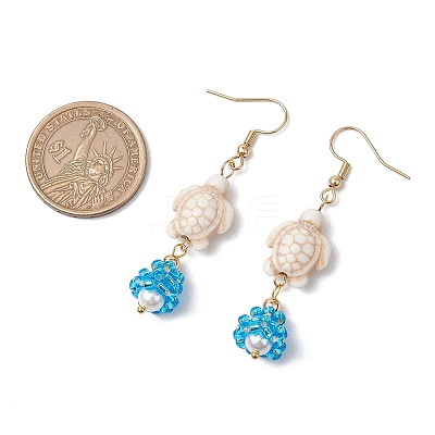 Shell Glass Dangle Earrings EJEW-MZ00424-01-1