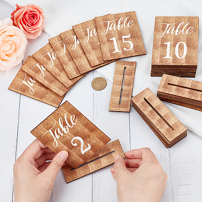 Rectangle Wooden Vertical Sign Holders ODIS-WH0057-01-1