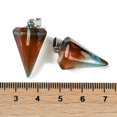Spray Painted Glass Pendants GLAA-Z007-03G-1