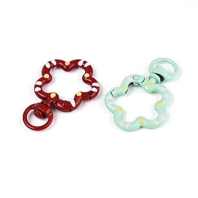 Spray Painted Alloy Swivel Snap Hook Clasps PALLOY-T090-75-1
