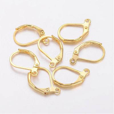 Brass Leverback Earring Findings KK-H670-G-NF-1